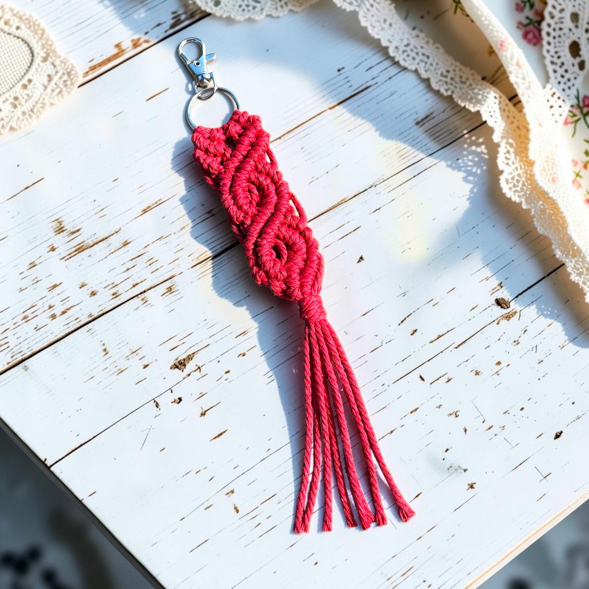 Tidal Wave - Macrame Keychain